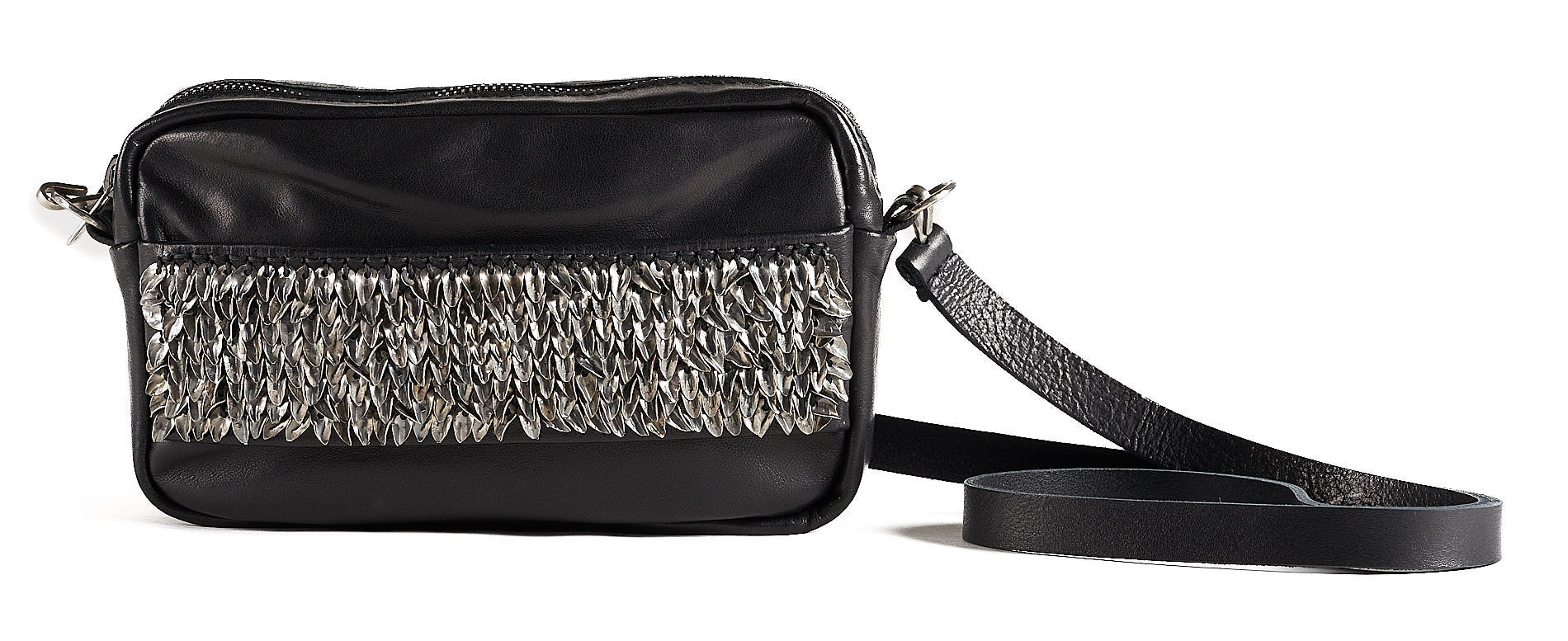daniele basta leather and silver bags - FRONT